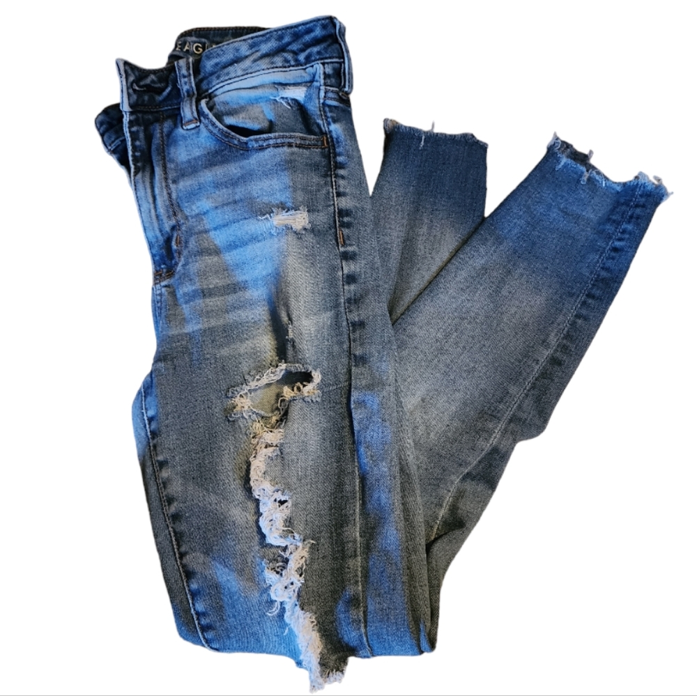 American Eagle Distressed Next Level Stretch Short Jeans Size 4 - Picture 4 of 4